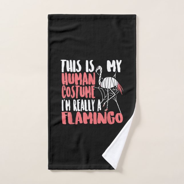 My Human Costume Im Really A Flamingo Mummy Cute Hand Towel (Hand Towel)