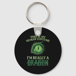 My Human Costume Im Really Dragon Halloween Men Wo Key Ring