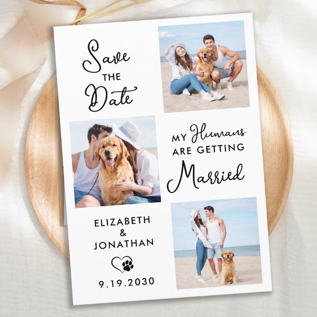 My Humans Are Getting Married Custom 3 Photo Dog Save The Date (Creator Uploaded)