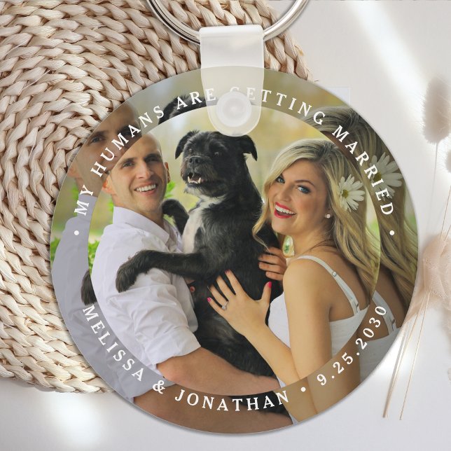 My Humans Are Getting Married Custom Dog Photo Key Ring (Creator Uploaded)