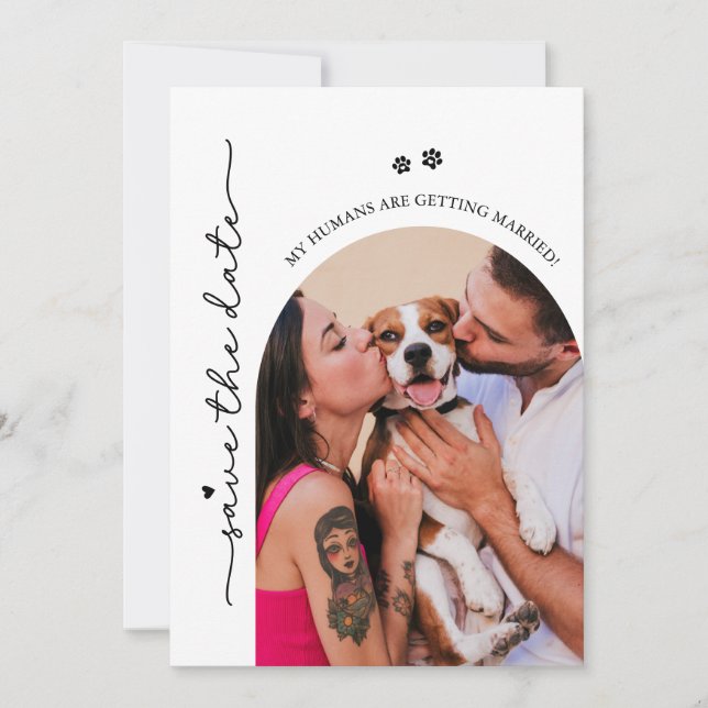 My Humans Are Getting Married Dog Photo Wedding Save The Date (Front)