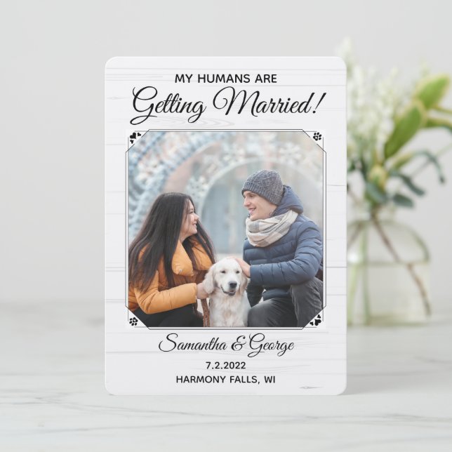 My Humans Are Getting Married!-Pet Save the Date Invitation (Standing Front)