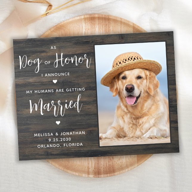 My Humans Are Getting Married QR Code Pet Wedding Invitation Postcard (Creator Uploaded)