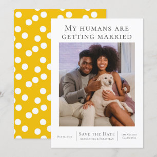 My Humans Are Getting Married Wedding Personalised Save The Date