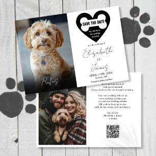 My Humans Dog 2 Photos QR Code Wedding Save The Date