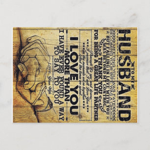 My Husband Birthday Gift Letter For Husband Announcement Postcard