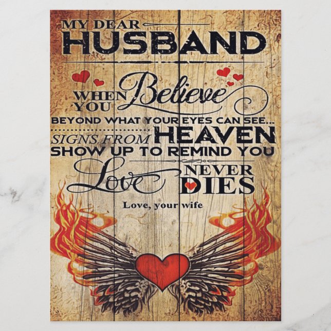 My Husband Birthday Gift | Letter For Husband | Menu (Front)