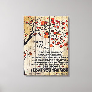 My Husband Gift   Letter For Him   Canvas Print