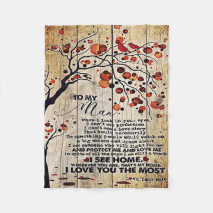 My Husband Gift   Letter For Him   Fleece Blanket