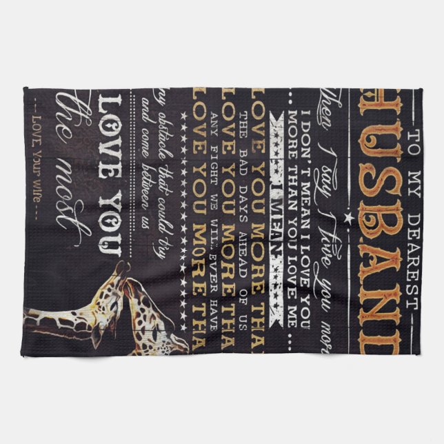 My Husband Gift | Letter For Him | Funny Gift Tea Towel (Horizontal)