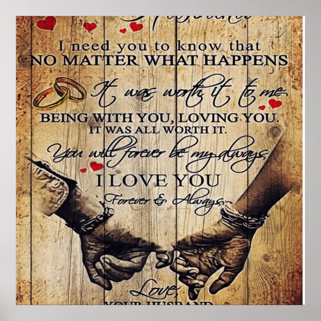 My Husband Gift | Letter For Him | Poster (Front)