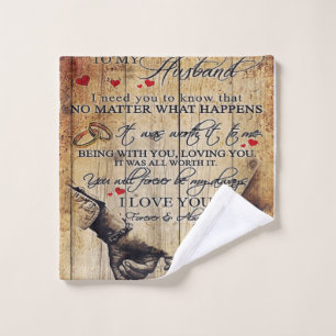My Husband Gift   Letter For Him   Wash Cloth