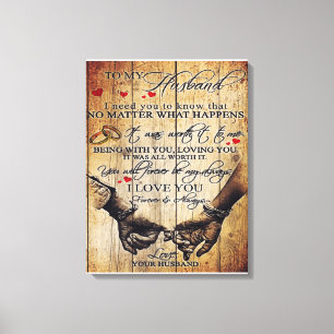 My Husband Gift Letter To My Husband Canvas Print