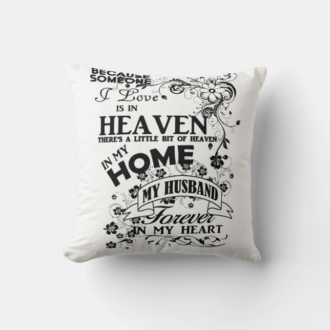 My Husband, In Loving Memory, Remembrance Cushion (Front)