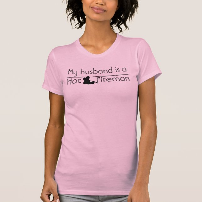My husband is a hot firefigher Speghetti Top (Front)