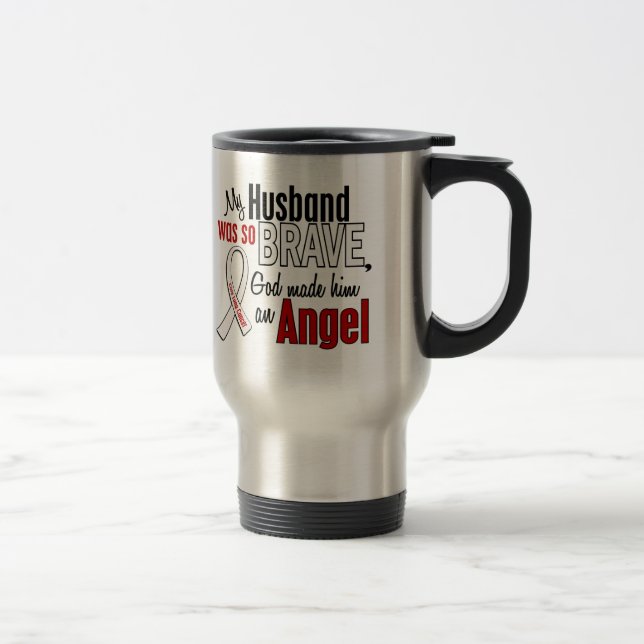My Husband Is An Angel Lung Cancer Travel Mug (Right)