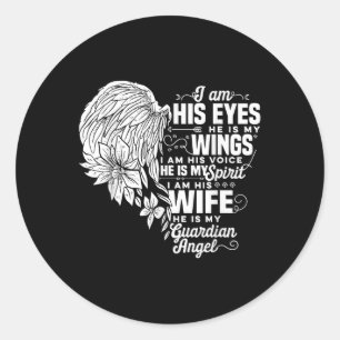My Husband Is My Guardian Angel Widowed Wife Classic Round Sticker
