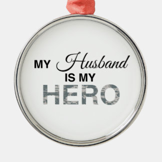 My Husband is my Hero Digital Camouflage Metal Tree Decoration