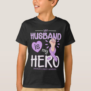 My Husband is my hero Pancreatic Cancer Awareness T-Shirt