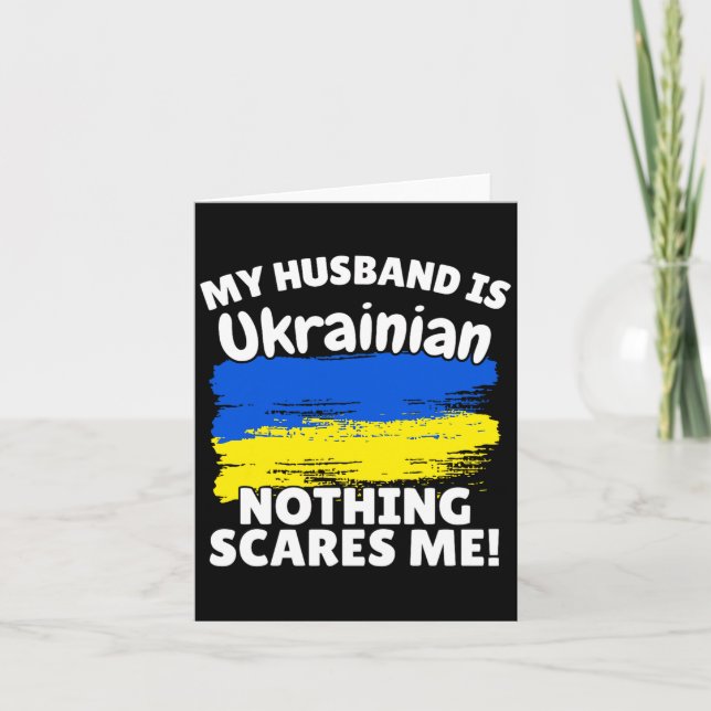 My Husband Is Ukrainian Funny Ukraine Flag Gift Fo Card (Front)