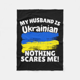My Husband Is Ukrainian Funny Ukraine Flag Gift Fo Fleece Blanket