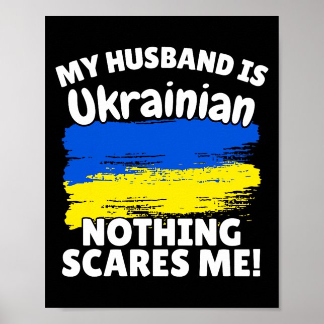 My Husband Is Ukrainian Funny Ukraine Flag Gift Fo Poster (Front)
