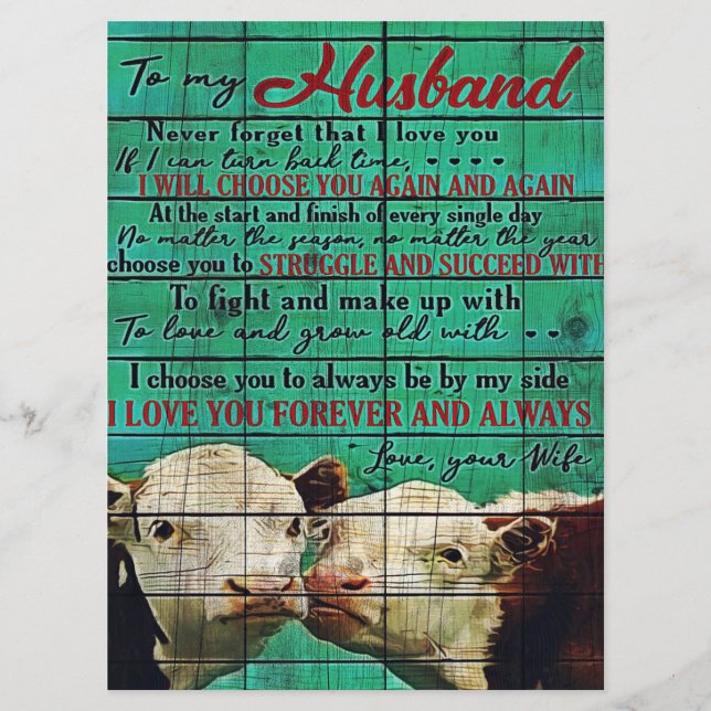 My Husband Letter Gift | Letter For Him | Menu (Front)