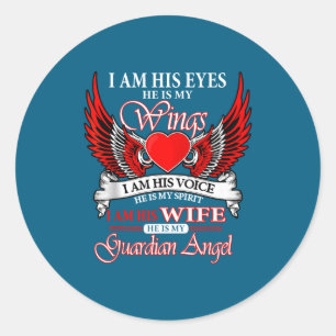 My husband my guardian angel heaven memory memoria classic round sticker