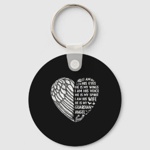 My husband my guardian angel i am his wife Artwork Key Ring