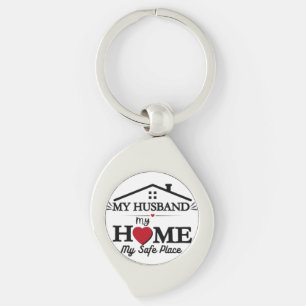 My Husband My Home My Safe Place Keychain
