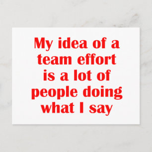 My Idea of a Team Effort... Postcard