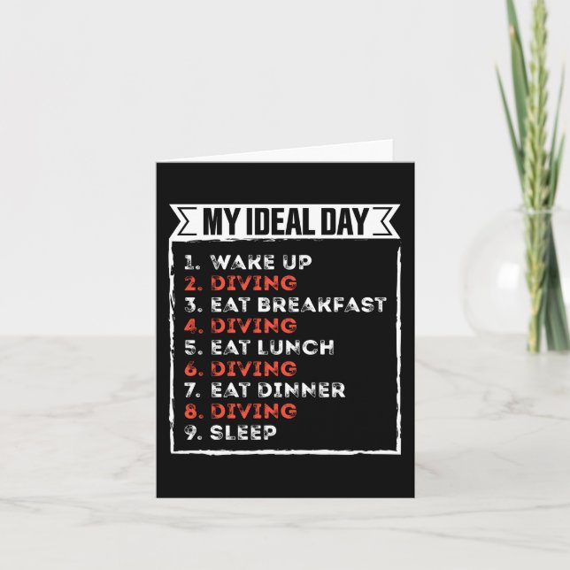 My Ideal Day Funny Diving Birthday Gift Card (Front)