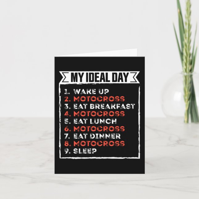 My Ideal Day Funny Motocross Birthday Gift Card (Front)