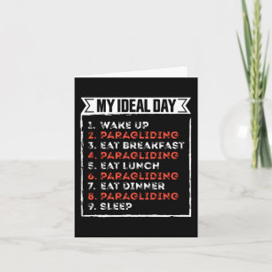 My Ideal Day Funny Paragliding Birthday Gift Card