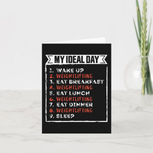 My Ideal Day Funny Weightlifting Birthday Gift Card
