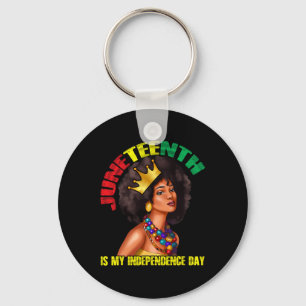 My Independence Day African Woman Melanin America Key Ring