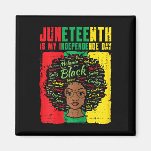 My Independence Day Afro Woman Women Girls Kids Magnet