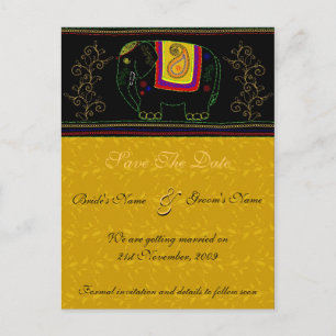 My Indian Elephant - Topaz - Customised Announcement Postcard