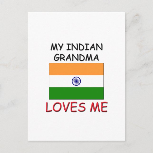 My Indian Grandma Loves Me Postcard (Front)