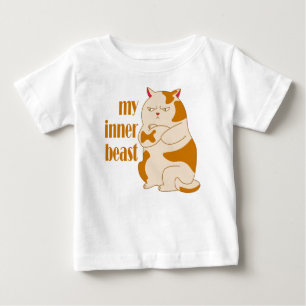 My inner beast lazy fat cat motivational quote baby T-Shirt