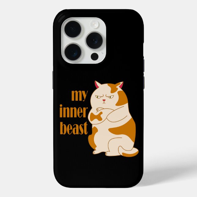 My inner beast lazy fat cat motivational quote Case-Mate iPhone case (Back)