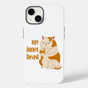 My inner beast lazy fat cat motivational quote Case-Mate iPhone 14 case