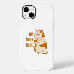 My inner beast lazy fat cat motivational quote iPhone 14 plus case
