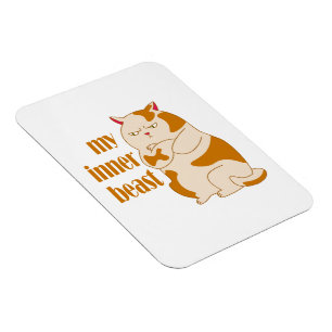 My inner beast lazy fat cat motivational quote magnet