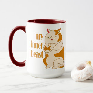 My inner beast lazy fat cat motivational quote mug
