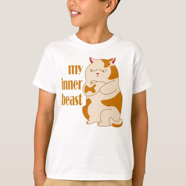 My inner beast lazy fat cat motivational quote T-Shirt (Front)
