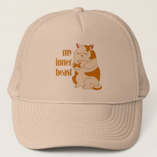 My inner beast lazy fat cat motivational quote trucker hat
