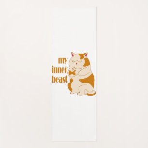 My inner beast lazy fat cat motivational quote yoga mat