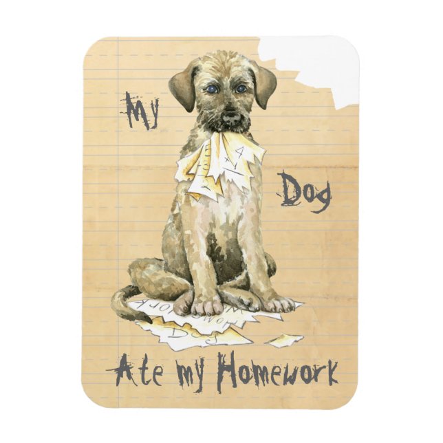 My Irish Wolfhound Ate my Homework Magnet (Vertical)