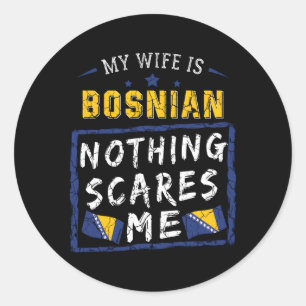 My Is Bosnian Bosnia And Herzegovina Heritage Flag Classic Round Sticker